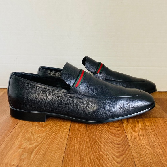 NWB, GUCCI Mens Black Stripe Loafer, 8D. - Picture 3 of 8